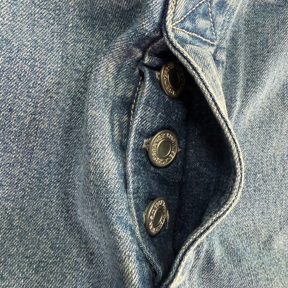 Vintage 90s GAP Girls Denim Overalls Size M Wide Leg Adjustable Straps - Picture 9 of 10